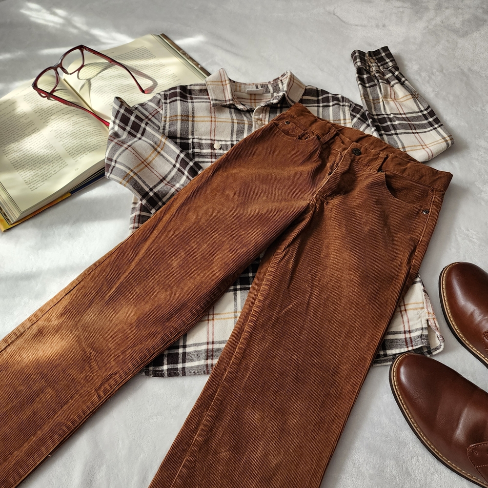 Boys Preppy Outfit Bundle Size 10: GAP Plaid Shirt, Janie & Jack Corduroy Pants - Picture 5 of 10